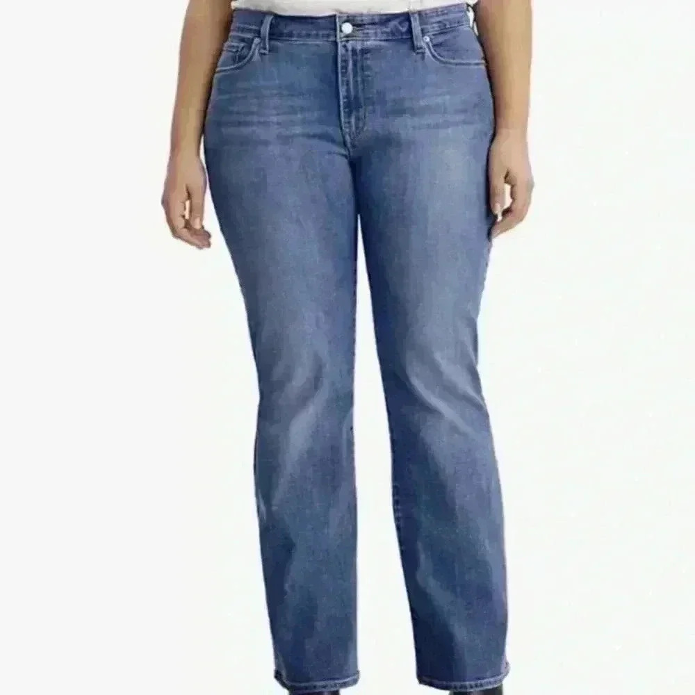 WOMEN'S LEVIS JEANS PLUS SIZE 515 BOOT CUT STRETCH BLUE PRE OWNED